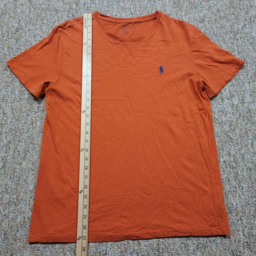 Polo Ralph Lauren Shirt Mens Medium Orange Short Sleeve Pony Rugby Logo Tee